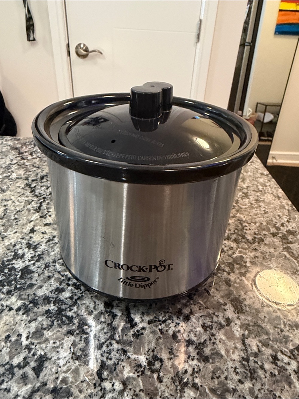 Crock-Pot Little Dipper Slow Cooker – Stainless Steel with Black Lid